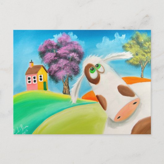 CUTE KOE FACE Gordon Bruce art Briefkaart (Voorkant)