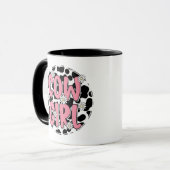 Cute Koe Girl Pink Koe Pattern Coffee Mok (Voorkant links)