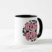 Cute Koe Girl Pink Koe Pattern Coffee Mok (Voorkant rechts)