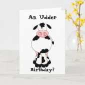 Cute Koe Kaart (Gele Bloem)