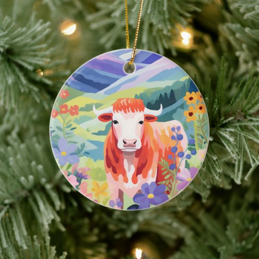 Cute Koe Keramisch Ornament (Boom)