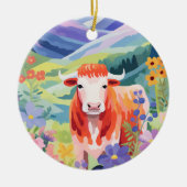 Cute Koe Keramisch Ornament (Voorkant)