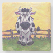 Cute Koe Kitchen Accessoires Stenen Onderzetter (Voorkant)