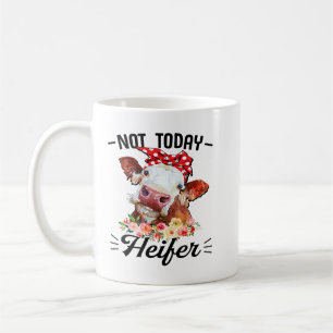 Cute Koe not Today Heifer Floral Gift for Farmer W Koffiemok