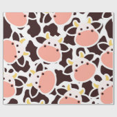 Cute Koe Pattern Cadeaupapier (Vlak)