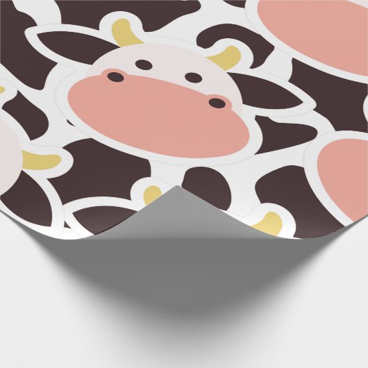 Cute Koe Pattern Cadeaupapier (Hoek)