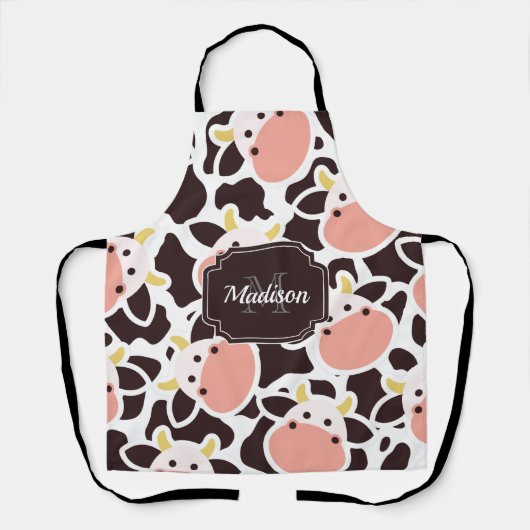 Cute Koe Pattern Schort (Voorkant)