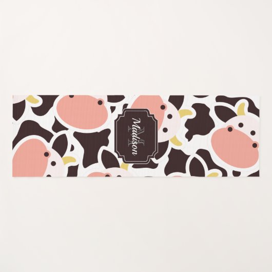 Cute Koe Pattern Yogamat (Voorkant (horizontaal))