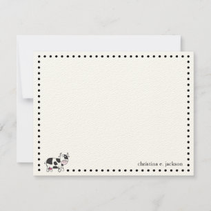 Cute Koe persoonlijke notitiekaart Notitiekaartje