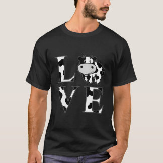 Cute Koe Print I Love Koeien Funny Farming Gift Ma T-shirt