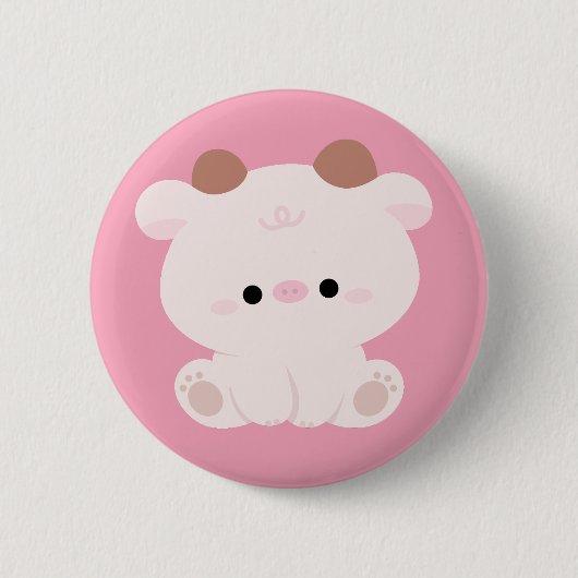 Cute Koe Ronde Button 5,7 Cm (Voorkant)