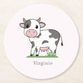 Cute Koe Roze Onderzetter (Voorkant)