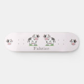 Cute Koe Roze Skateboard (Horizontaal)