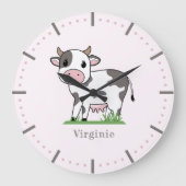 Cute Koe Wall Clock Grote Klok (Voorkant)