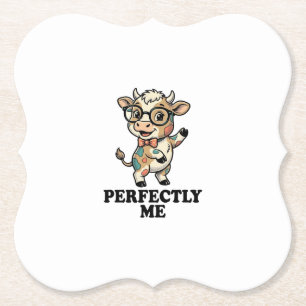 Cute Koeien Shirt Met Bril Perfecte Sfeer Kartonnen Onderzetters