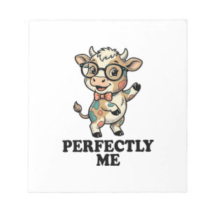 Cute Koeien Shirt Met Bril Perfecte Sfeer Notitieblok