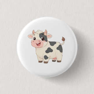 Cute Koeien Sleutelhanger Ronde Button 3,2 Cm