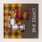 Cute koffiebar decor puzzel (Horizontaal)