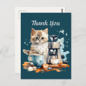 Cute koffiezaak bedankt of leveranciers briefkaart (Voorkant / Achterkant)