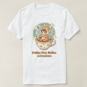 Cute Kogelvis Koffie & Leeskunst T-shirt