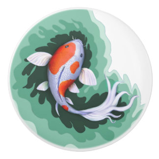Cute Koi Fish Art Keramische Knop