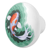 Cute Koi Fish Art Keramische Knop (Rechts)