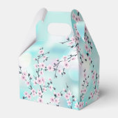 Cute Kokeshi Doll Cherry Blossom Turquoise Bedankdoosjes (Achterkant)