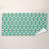 Cute Kokeshi Doll Hexagon Pattern (Serviette de bain)