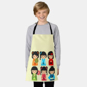 Cute Kokeshi Japanse poppen Schort (Gedragen)