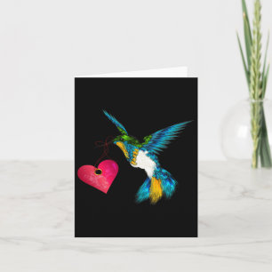 Cute Kolibrie Met Hart Vogel Liefhebber Design Kun Kaart