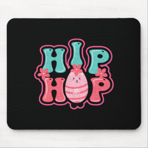 Cute konijn eierjacht hip hop gelukkig pasen t shi muismat