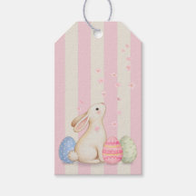 Cute Konijn en Eieren Pastel Streep Pasen Cadeaubi