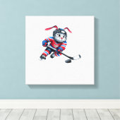 Cute Konijn Jongens Kinderen Mannen T-shirt Canvas Afdruk (Insitu (Houten vloer))