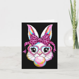 Cute konijn konijn gezicht luipaard coquette bril kaart