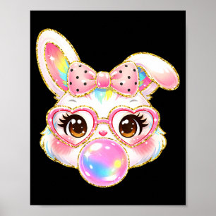 Cute Konijn Konijn Gezicht Voor Vrouwen Meisjes Ki Poster