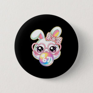 Cute Konijn Konijn Gezicht Voor Vrouwen Meisjes Ki Ronde Button 5,7 Cm