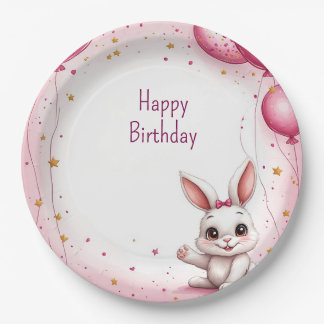 Cute Konijn Roze Baby 🐰 Papieren Bordje