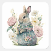 Cute Konijn Waterverf Sticker (Voorkant)