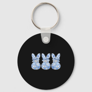Cute Konijnen Patchwork Coquette Strik Eieren Gelu Sleutelhanger