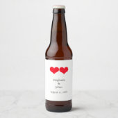 Cute Koppel Rode Harten Bruiloft Valentijnsdag 202 Bier Etiket (Voorkant)