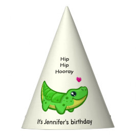 Cute krokodille liefde cartoon meisjesnaam verjaar feesthoedjes