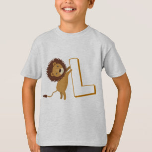 Cute L voor leeuw - Kinderen Engels ABCD Alfabet T-shirt