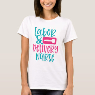 Cute Labour and Delivery Zurse word art T-shirt
