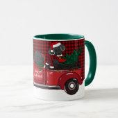 Cute Labradoodles Red Kersttruck Mok (Voorkant rechts)