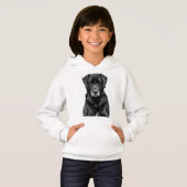 Cute Labrador Black Dog Puppy Pet Sketch (Voorkant volledig)