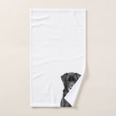 Cute Labrador Black Dog Puppy Pet Sketch Bad Handdoek (Handdoek)