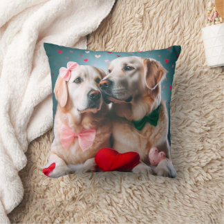 Cute labrador couple valentine's day kussen