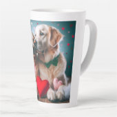 Cute labrador couple valentine's day latte mok (Rechterhoek)