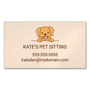 Cute Labrador Dog Pet Sitting Service Magnetisch Visitekaartje