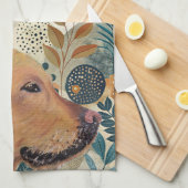 Cute Labrador Lover Dog Serviette de cuisine (Quart Plié)